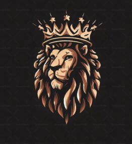 Majestätischer Löwe und Krone